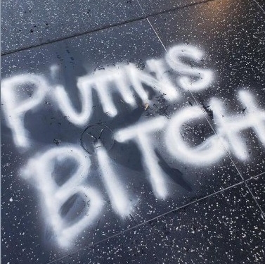 На звезде Трампа в Голливуде появилась надпись «Путинская сучка»