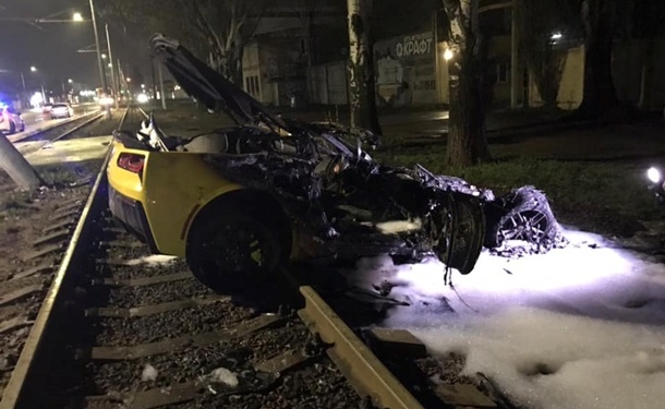 В Одессе в результате ДТП сгорел спорткар