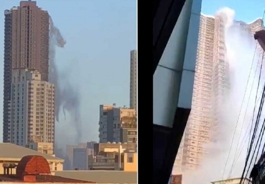 Вода из бассейна на крыше небоскреба обрушилась на филиппинцев