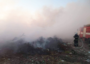 На Николаевщине пожарные ликвидировали большой пожар на полигоне бытовых отходов