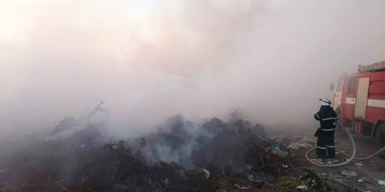На Николаевщине пожарные ликвидировали большой пожар на полигоне бытовых отходов