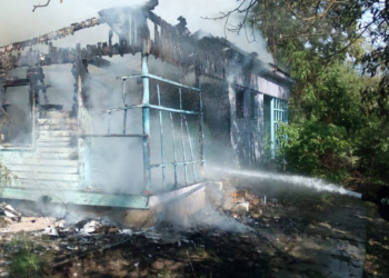 На территории одного из пансионатов Очакова за эту весну вспыхнул уже второй пожар (ФОТО)