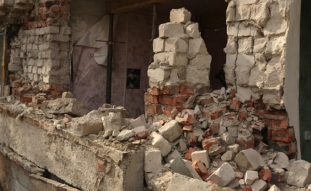 В Харькове рухнула стена жилого дома