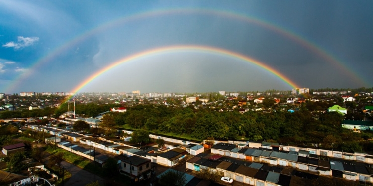 Под Николаевом сфотографировали двойную радугу
