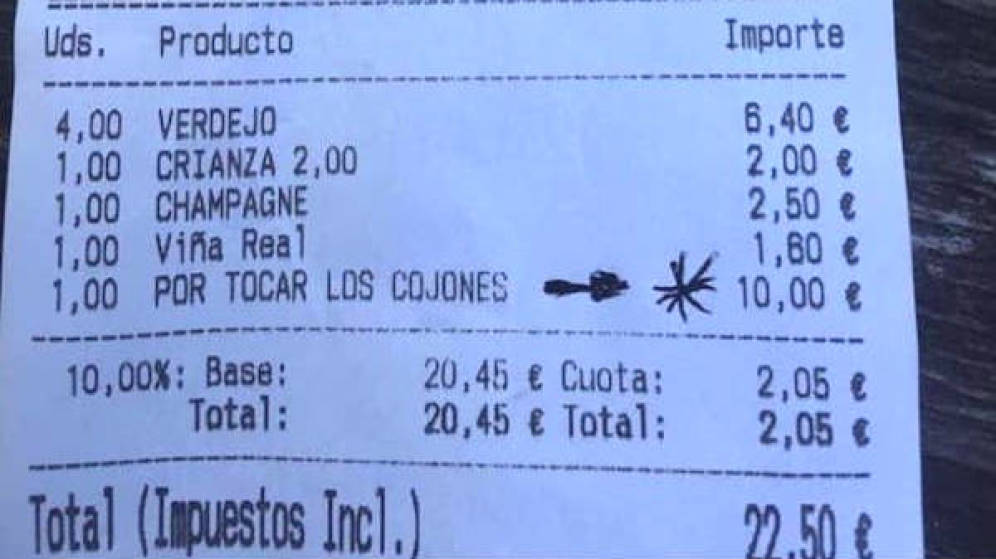 В Испании «доставучему» посетителю бара увеличили счет на 10 евро. И он заплатил (ФОТО) 1