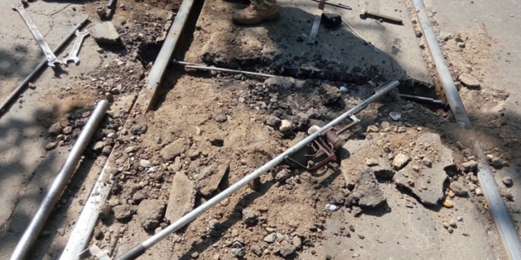 В Николаеве трамвай сошел с рельсов