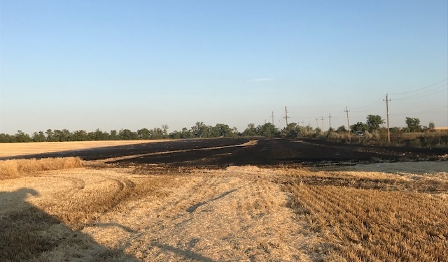 На Николаевщине сгорело 1,5 га стерни