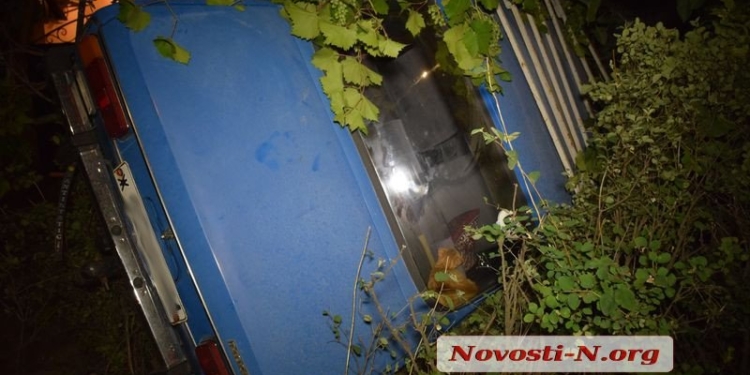 В Николаеве пьяный водитель с котом перевернулись на машине, едва не угодив в жилой дом (ФОТО, ВИДЕО)