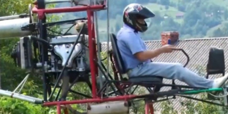 На Закарпатье сельский голова летает на самодельном «гуцульском» вертолете (ВИДЕО)