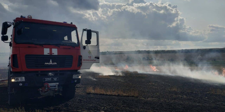 В Вознесенском районе спасатели ликвидировали пожар на открытой территории площадью 19 га (ФОТО)