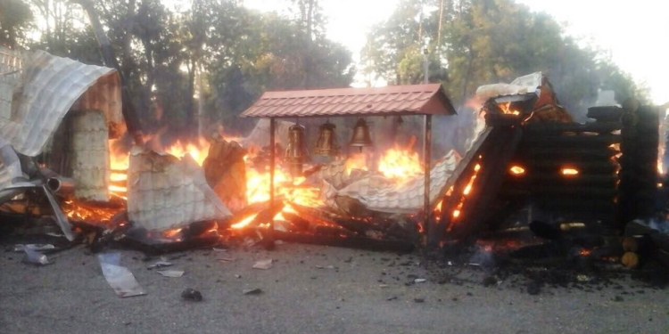 В Кривом Роге дотла сгорела церковь Московского патриархата