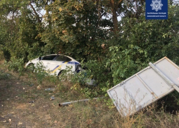 Под Николаевом автобус с туристами протаранил патрульный Prius (ФОТО, ВИДЕО)