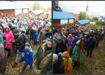 В России школьники прошли крестный ход, чтобы помолиться о хороших оценках (ВИДЕО)