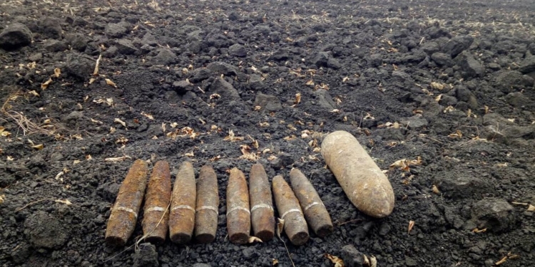 Житель Николаевщины обнаружил 9 артснарядов на своем огороде (ФОТО)