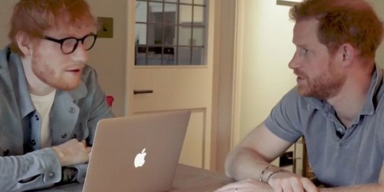 Эд Ширан и принц Гарри записали шуточное видео в День всемирного психического здоровья