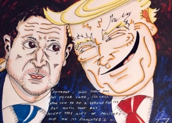 Актер Джим Керри нарисовал яркую карикатуру на Трампа с Зеленским (ФОТО)