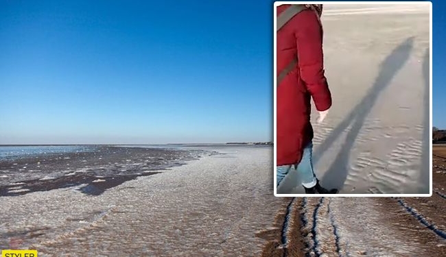 Азовское море “ушло” из РФ в Украину – дно оголилось на 1,5 км (ВИДЕО)