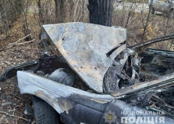 ДТП под Николаевом: возле Половинок загорелось BMW (ФОТО)