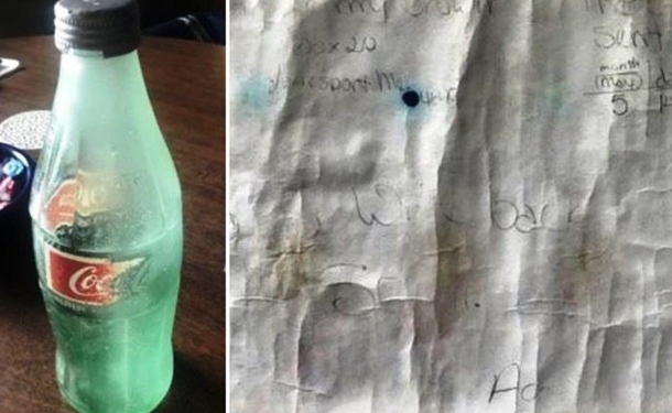 Американец нашел на пляже бутылку с посланием из прошлого века
