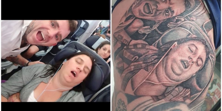 Перешел все границы: британец отомстил жене, сделав себе ее татуировку с лишними подбородками