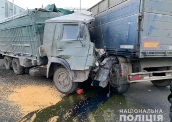 В Николаеве столкнулись два грузовика. Одного из водителей забрала «скорая»