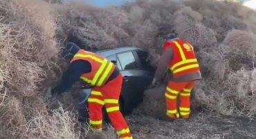 Перекати-поле на 10 часов заблокировало дорогу в США в новогоднюю ночь