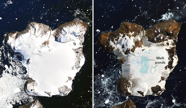 Спутник NASA показал быстрое таяние ледяной шапки в Антарктиде