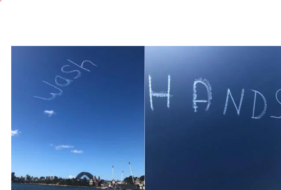 Пандемия коронавируса в мире: в небе над Сиднеем появилась надпись "Мойте руки" (ФОТО, ВИДЕО) 1