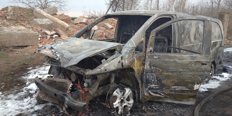 На Николаевщине дотла сгорел автомобиль (ФОТО)