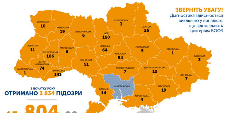 Сводка по коронавирусу в Украине на утро: 804 заразившихся, 13 выздоровевших, 20 умерших, на Николаевщине – ни одного зарегистрированного заболевшего