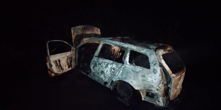 На трассе на Николаев ночью дотла сгорел автомобиль (ФОТО)