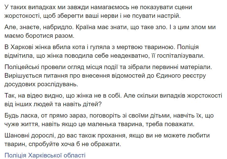 Карантин сводит с ума. В Харькове женщина убила кошку и гуляла с ней по улице (ВИДЕО) 2