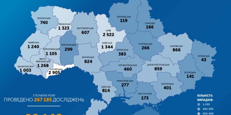 В Украине за сутки – 422 новых больных коронавирусом