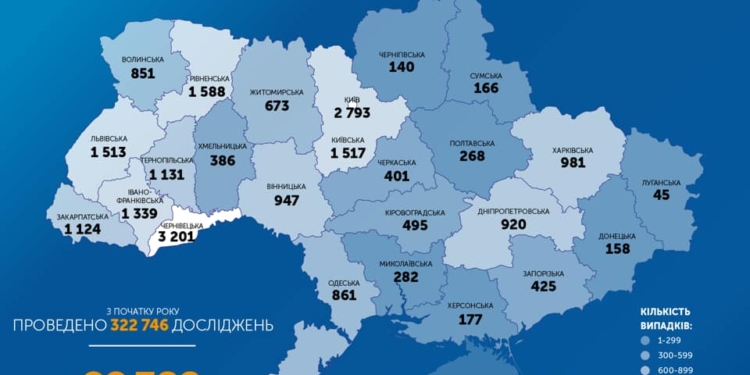 В Украине – 477 новых заболевших коронавирусом. Сводка по областям