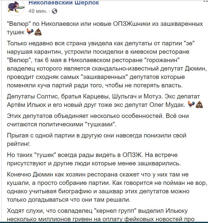 "Велюровый" скандал в Николаеве. Депутат горсовета Дюмин использует свой ресторан во время карантина (ФОТО) 5