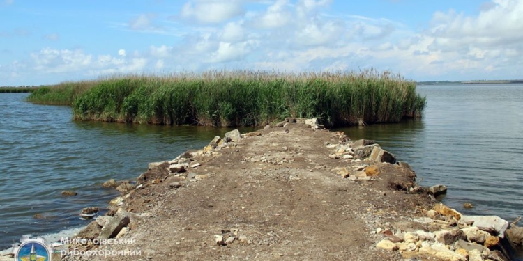 На Николаевщине пролив между Березанским и Бейкушскими лиманами самовольно перегородили насыпью (ФОТО)