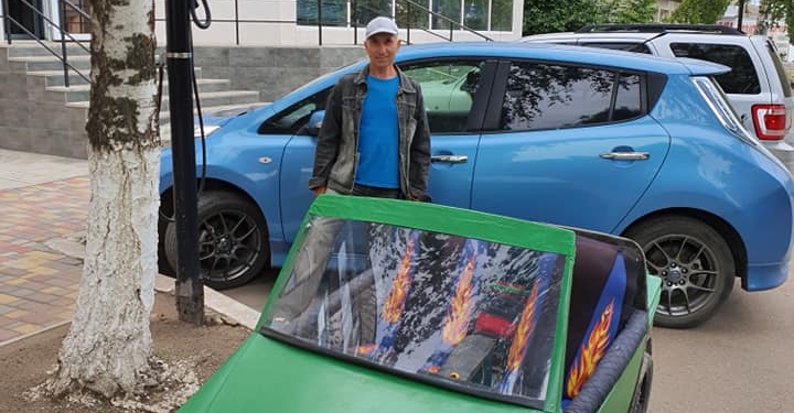 Пенсионер-учитель физики из Баштанки своими руками собрал электромобиль (ФОТО, ВИДЕО)