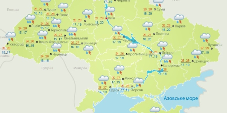 Дожди и грозы в дневное и ночное время: погода в Украине на сегодня