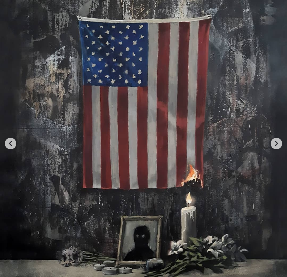 Бэнкси посвятил новую работу протестам в США и объяснил свое отношение к ним