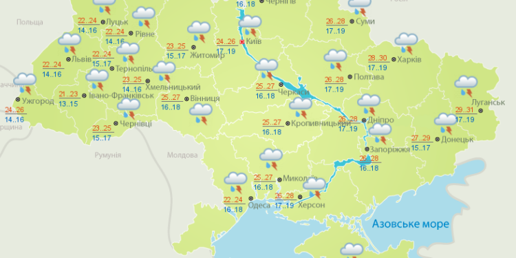 В Украину идут грозы, жара спадет: прогноз погоды на завтра