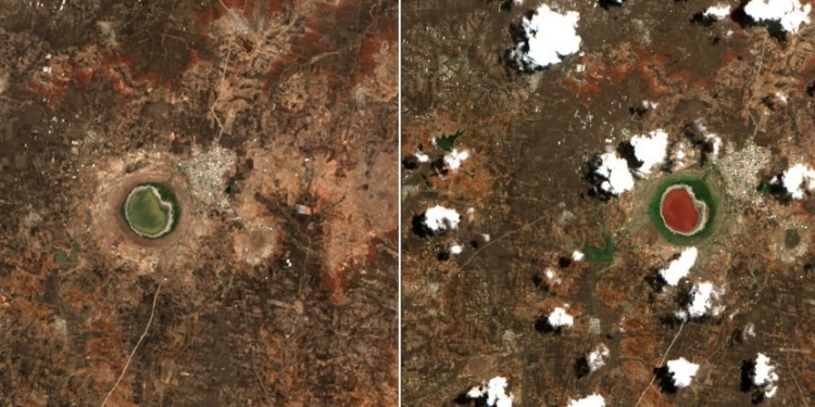 Природе стыдно. Озеро в Индии стало розовым за одну ночь (ФОТО)