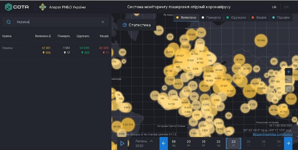 В Украине за сутки – 856 новых заболевших коронавирусом 2