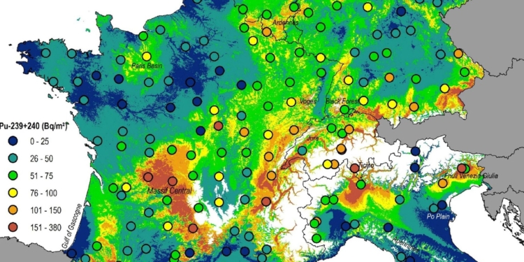 Составлена карта загрязнения Европы ядерными взрывами и радиационными авариями