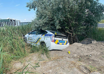 В Коблево машина патрульных вылетела в кювет (ФОТО)