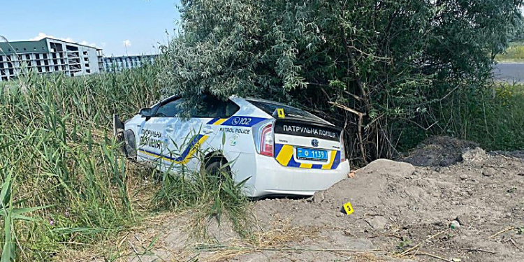 В Коблево машина патрульных вылетела в кювет (ФОТО)