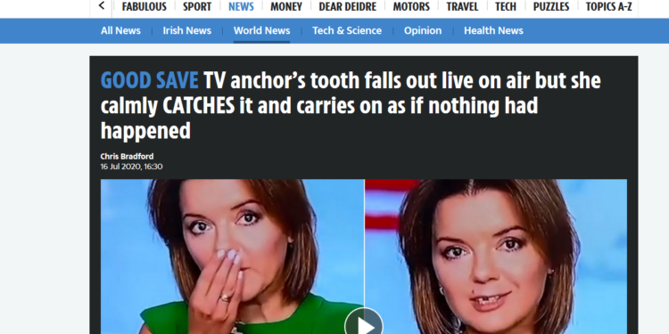 Ведущая новостей “1+1” стала мировой знаменитостью, потеряв зуб во время прямого эфира (ФОТО, ВИДЕО)