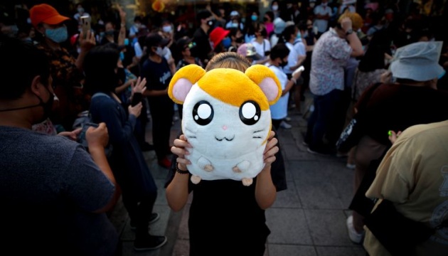 В Таиланде на антиправительственный митинг "вывели" плюшевых хомяков из аниме 1