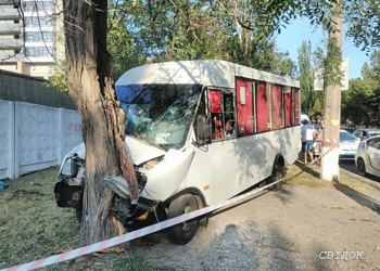 На центральном проспекте Николаева “маршрутка” врезалась в дерево, 9 пострадавших (ФОТО, ВИДЕО)