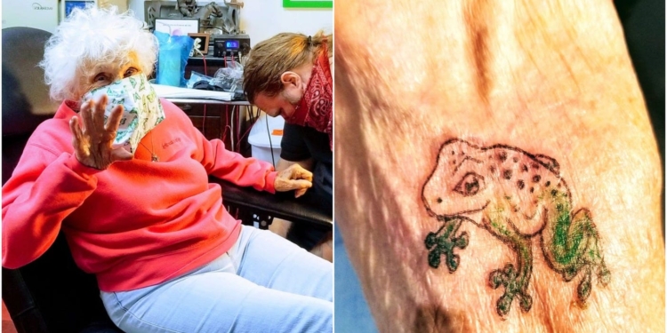 Никогда не поздно: 103-летняя женщина сбежала из дома престарелых, чтобы сделать тату и прокатиться на байке