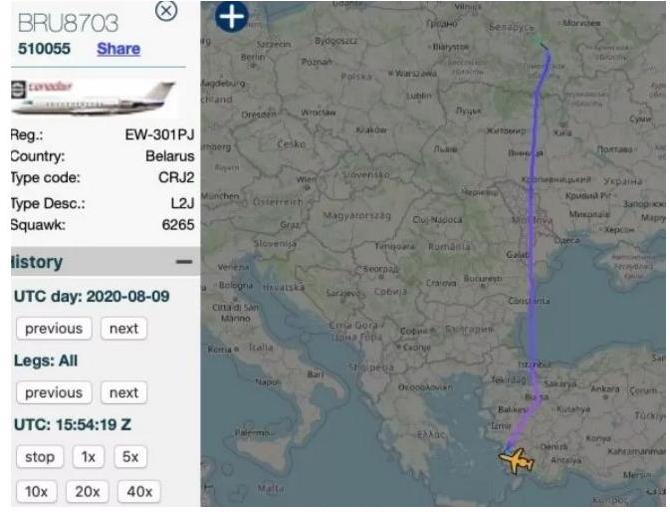 Самолет семьи Лукашенко вчера улетел в Турцию - СМИ 1